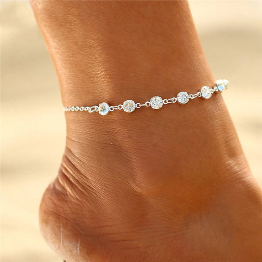 Basic Solid Color Alloy Plating Women'S Anklet