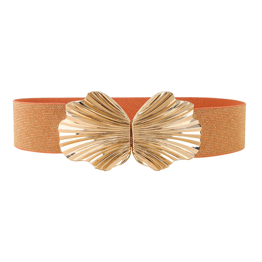 Basic Solid Color Elastic Band Women'S Leather Belts