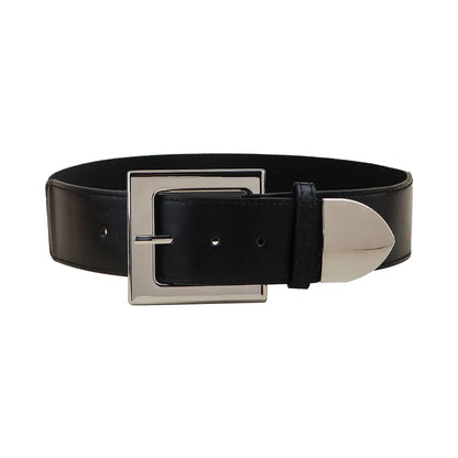 Basic Solid Color Imitation Leather Women'S Leather Belts