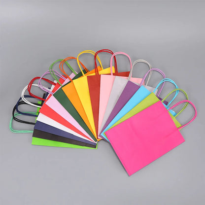 Basic Solid Color Paper Party Gift Bags