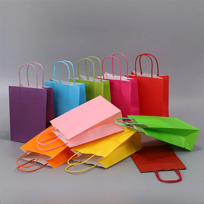 Basic Solid Color Paper Party Gift Bags