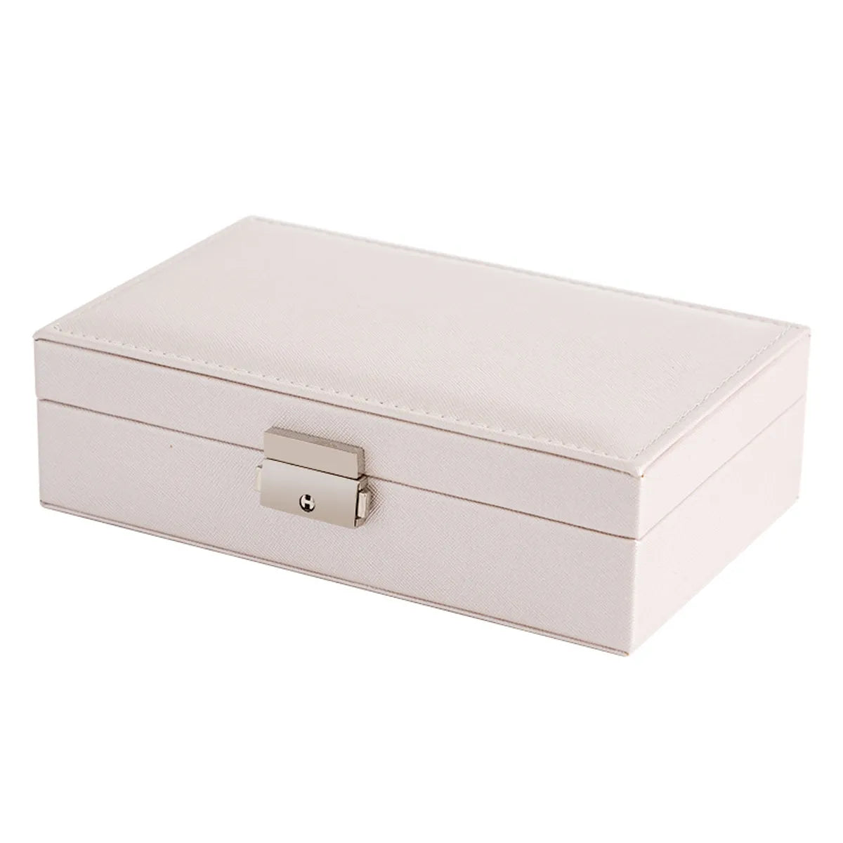 Basic Solid Color Pu Leather Metal Jewelry Boxes