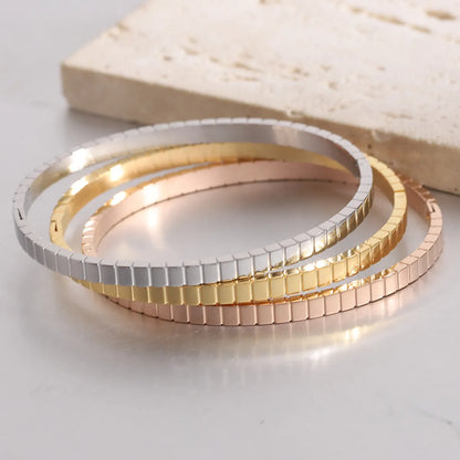 Basic Solid Color Stainless Steel Bangle In Bulk