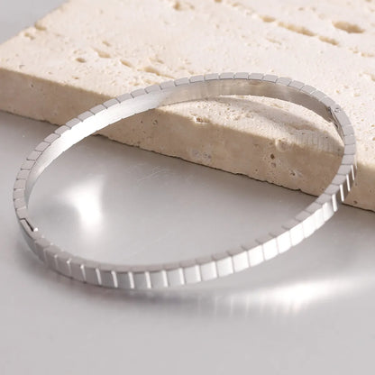 Basic Solid Color Stainless Steel Bangle In Bulk