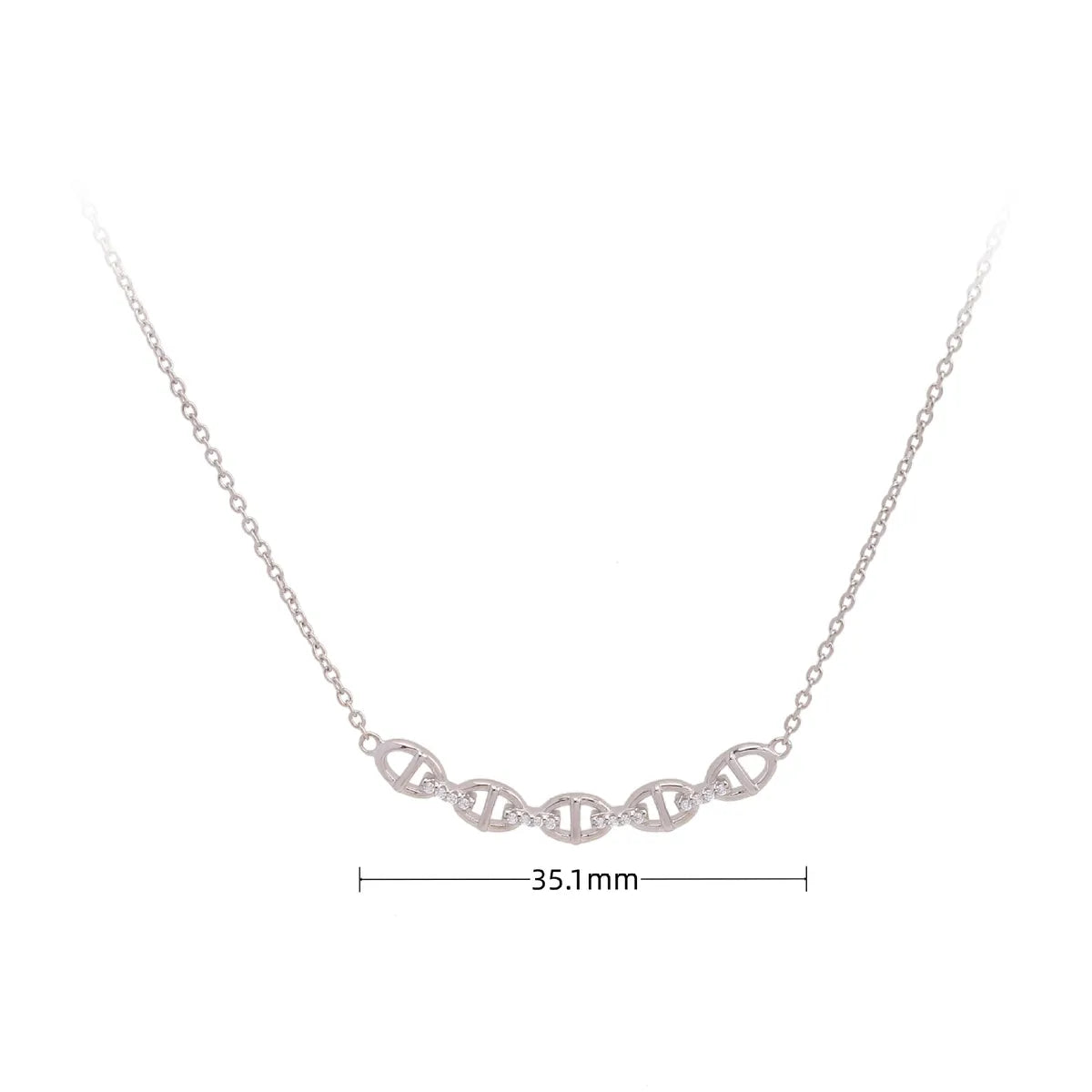 Basic Solid Color Sterling Silver 18k Gold Plated Zircon Necklace In Bulk