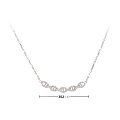 Basic Solid Color Sterling Silver 18k Gold Plated Zircon Necklace In Bulk