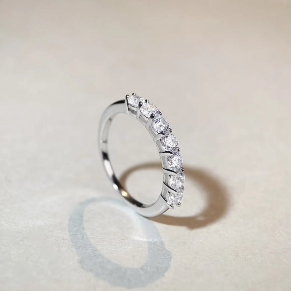 Basic Solid Color Sterling Silver High Carbon Diamond Rings In Bulk