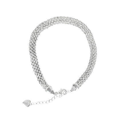 Basic Solid Color Sterling Silver Irregular Bracelets