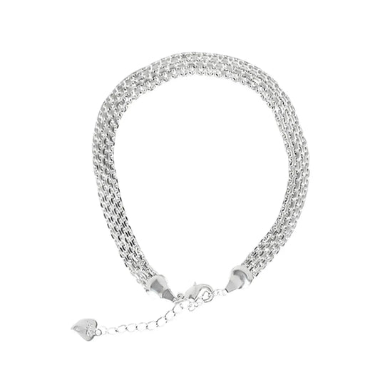 Basic Solid Color Sterling Silver Irregular Bracelets