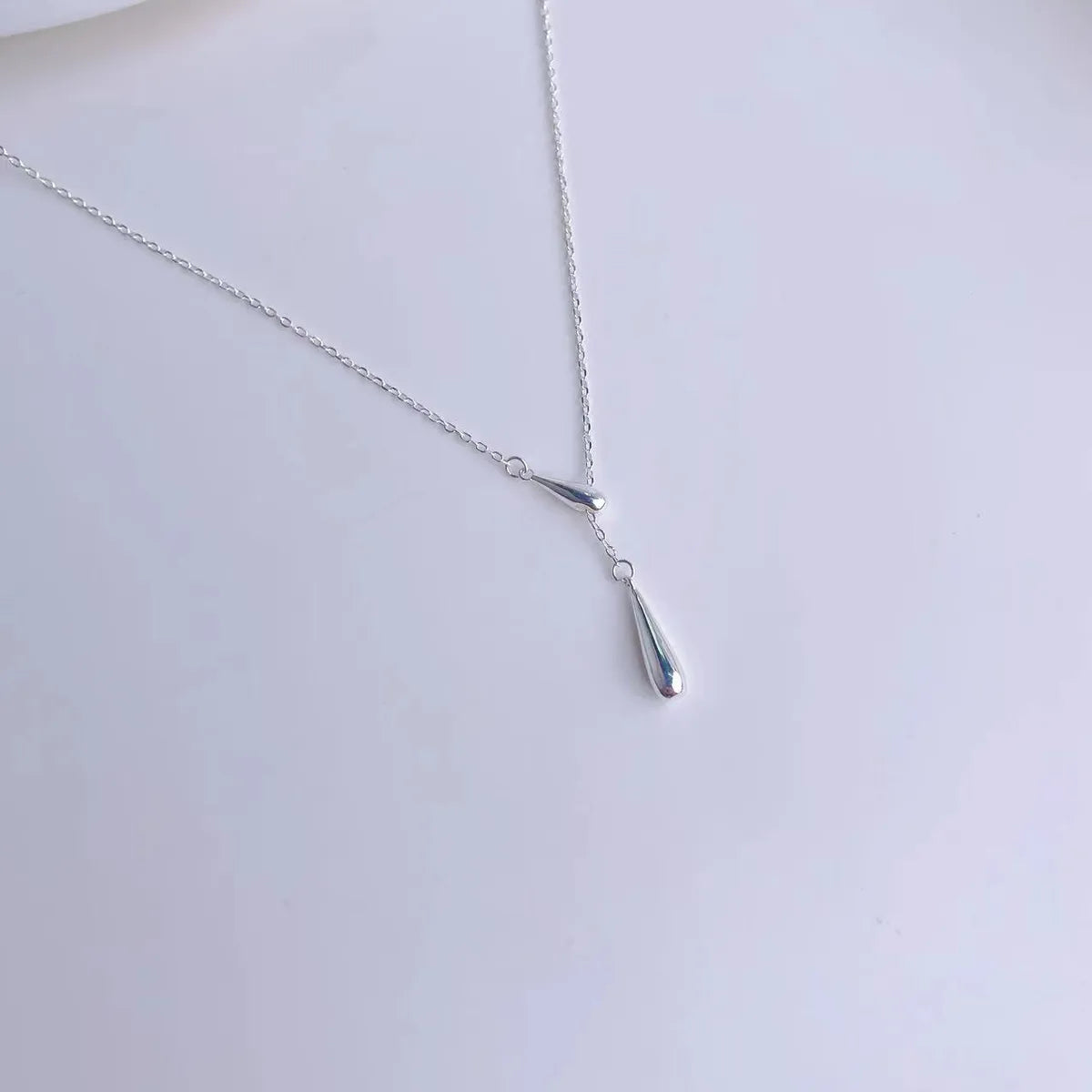 Basic Solid Color Sterling Silver Pendant Necklace In Bulk