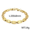 Basic Solid Color Titanium Steel Plating 18K Gold Plated Women'S Bracelets