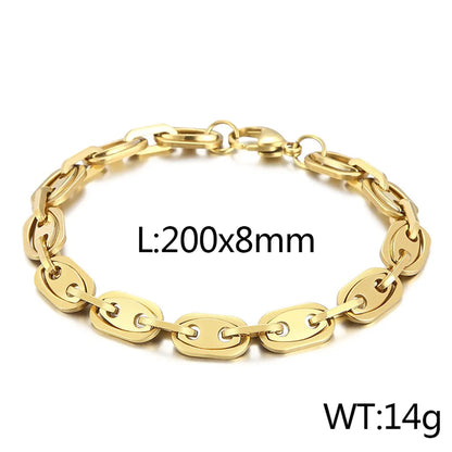 Basic Solid Color Titanium Steel Plating 18K Gold Plated Women'S Bracelets