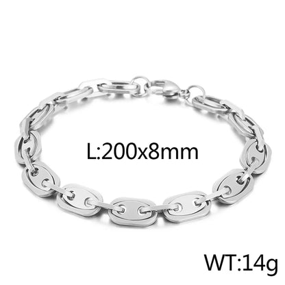 Basic Solid Color Titanium Steel Plating 18K Gold Plated Women'S Bracelets