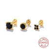 Basic Stacked Threepiece Set Of Sterling Silver Earrings With Stars And Love Shapes Electroplated