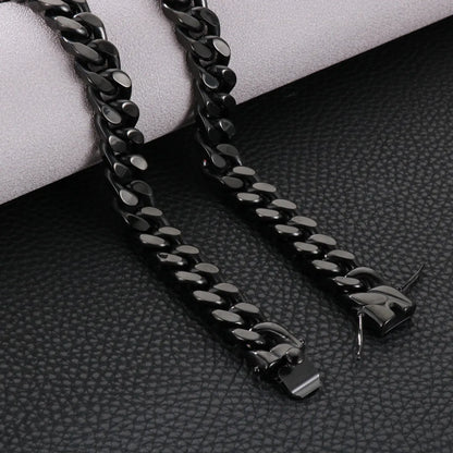 Basic Stainless Steel No Inlaid Bracelets Necklace 2 Pieces