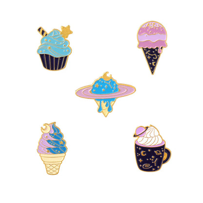 Basic Sweet Ice Cream Alloy Stoving Varnish Women'S Brooches