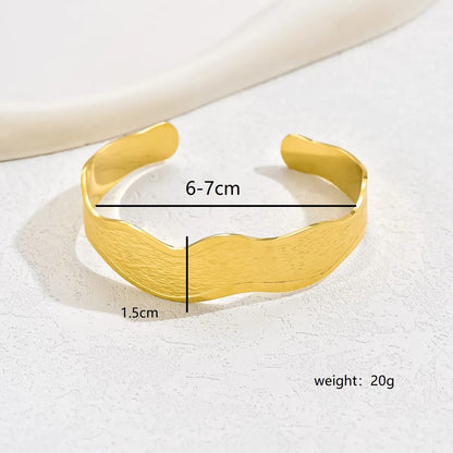 Basic Vacation C Shape Stainless Steel Irregular Plating 18k Gold Plated White Gold Plated Bangle