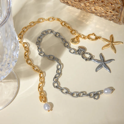 Basic Vacation Classic Style Starfish 304 Stainless Steel 18K Gold Plated Bracelets In Bulk