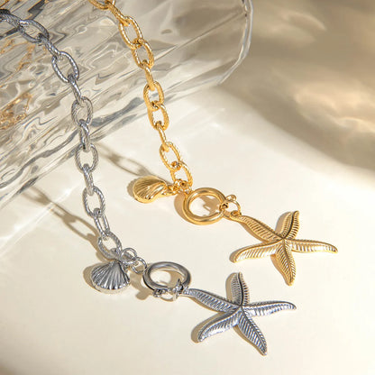 Basic Vacation Classic Style Starfish 304 Stainless Steel 18K Gold Plated Bracelets In Bulk