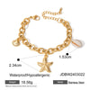 Basic Vacation Classic Style Starfish Shell 304 Stainless Steel 18K Gold Plated Bracelets In Bulk