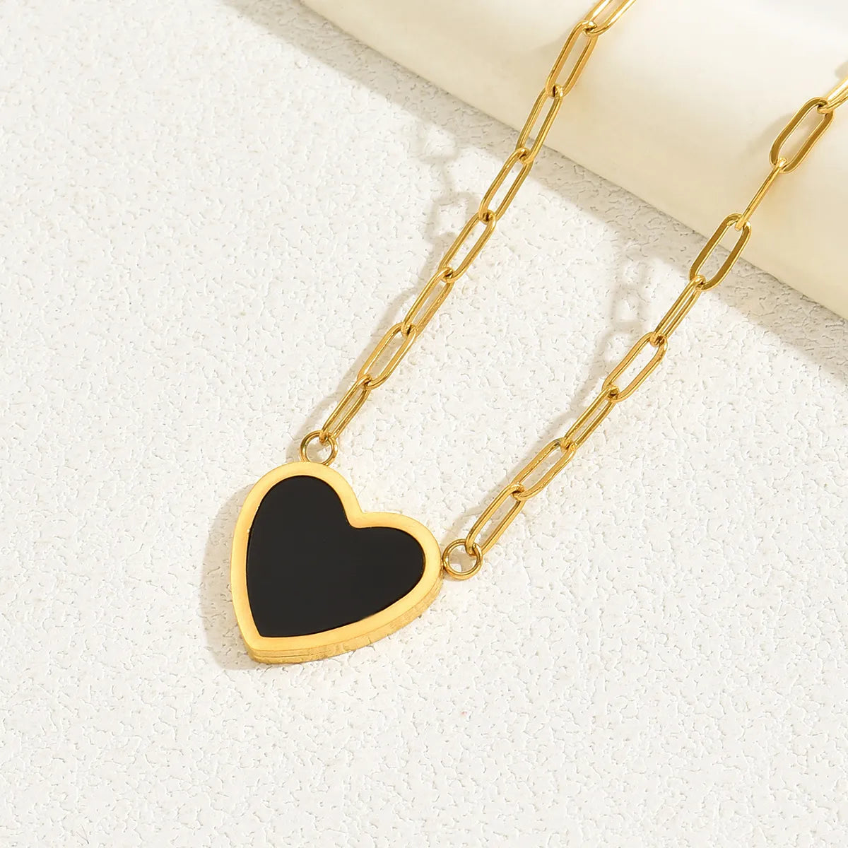 Basic Vacation Romantic Heart Shape Stainless Steel Plating 18k Gold Plated Necklace