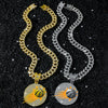 Basketball Logo Pendant Necklace Hiphop Style Alloy Cuban Chain Electroplated