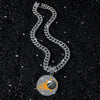 Basketball Logo Pendant Necklace Hiphop Style Alloy Cuban Chain Electroplated