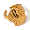 Beach Accessories Shell Ring Stainless Steel Electroplated 18K Gold Geometric Style