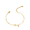 Beach Anklet Stainless Steel Multilayered Stacked Letter Geometric Style Unisex