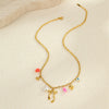 Beach Conch Flower Necklace Stainless Steel 18K Gold Plated Animal Zodiac Geometric Bow Pattern Fashion Ol Style