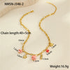 Beach Conch Flower Necklace Stainless Steel 18K Gold Plated Animal Zodiac Geometric Bow Pattern Fashion Ol Style
