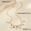 Beach Conch Flower Necklace Stainless Steel 18K Gold Plated Animal Zodiac Geometric Bow Pattern Fashion Ol Style