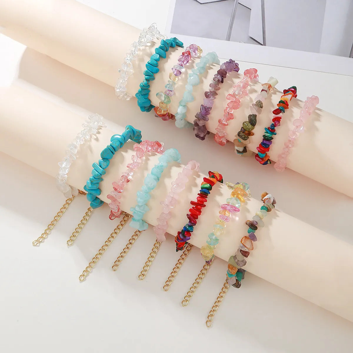 Beach Geometric Natural Stone Turquoise Irregular Bracelets