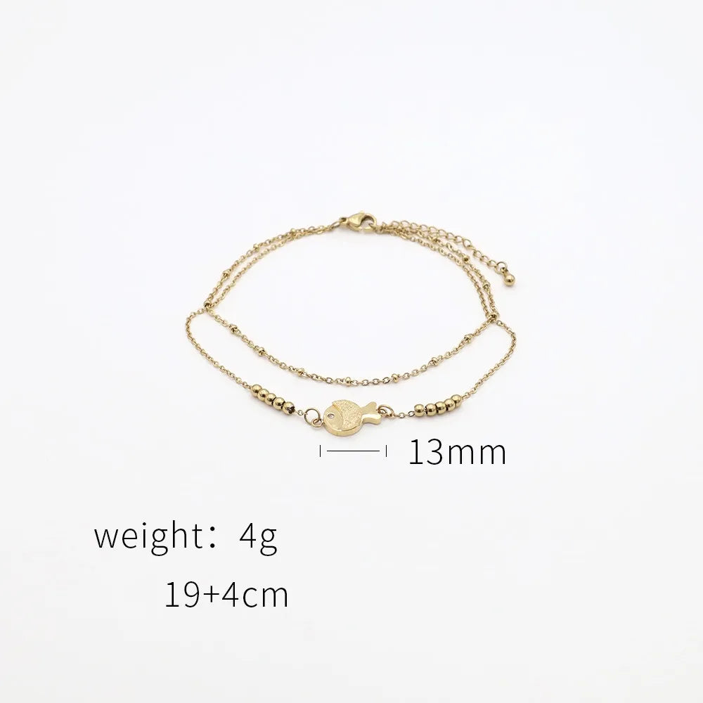 Beach Geometric Stainless Steel Plating Women'S Anklet