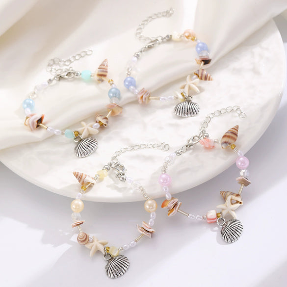 Beach Marine Bracelet Zinc Alloy Animal Zodiac Mixed Gemstone Setting Electroplating For Women