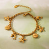 Beach Shell Starfish Diy Bracelet Stainless Steel Geometric Electroplated Jewelry For Women