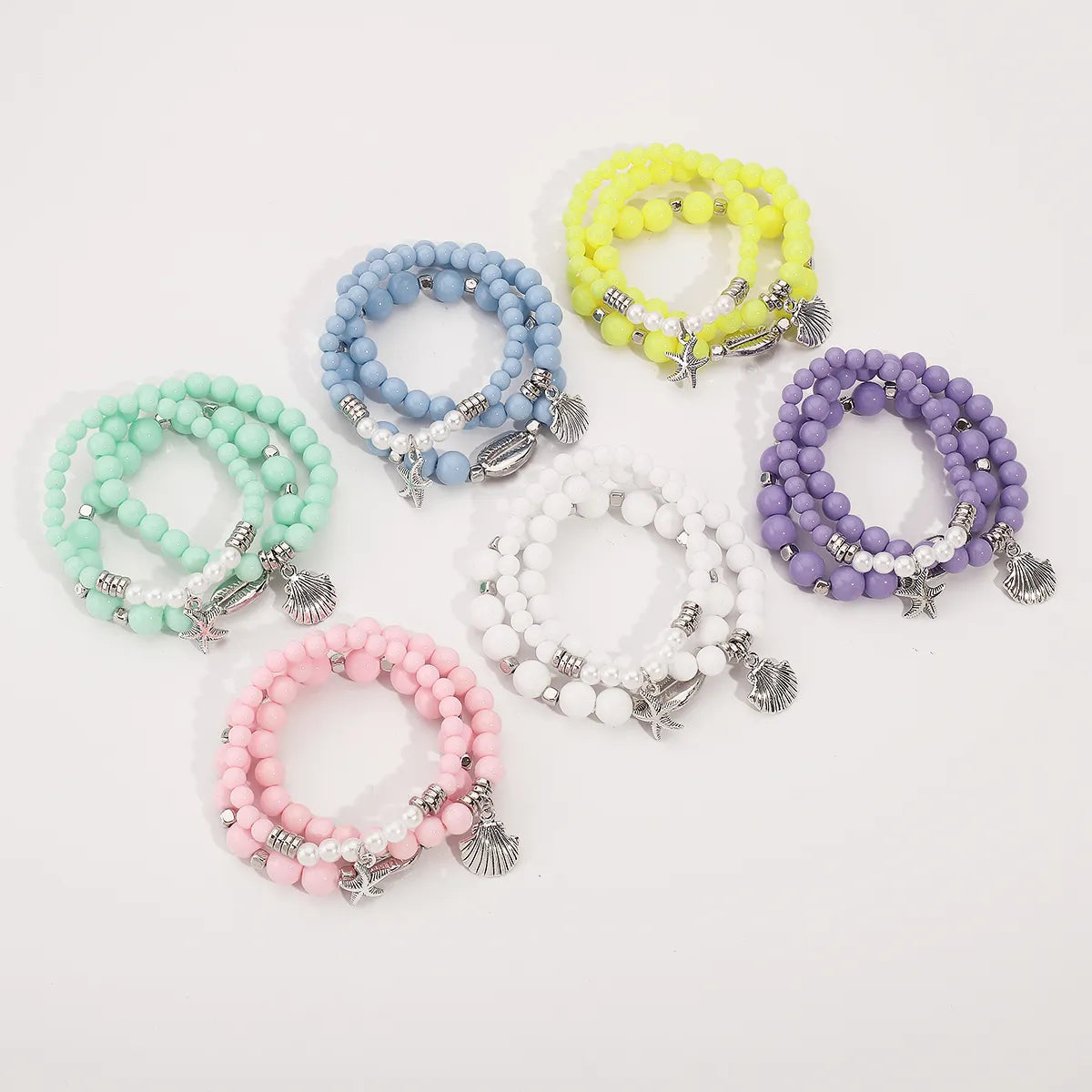 Beach Simple Style Classic Style Starfish Shell Arylic Alloy Wholesale Bracelets