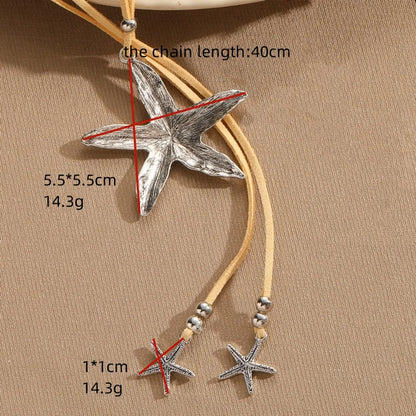 Beach Starfish Alloy Rope Women's Necklace