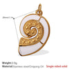 Beach Starfish Conch Pendant Necklace 316L Stainless Steel 18K Gold Plated Eight Eyes Pattern
