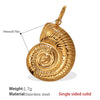 Beach Starfish Conch Pendant Necklace 316L Stainless Steel 18K Gold Plated Eight Eyes Pattern