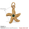 Beach Starfish Conch Pendant Necklace 316L Stainless Steel 18K Gold Plated Eight Eyes Pattern