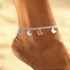 Beach Streetwear Butterfly 304 Stainless Steel Hollow Out Inlay Shell 18K Gold Plated Women'S Anklet