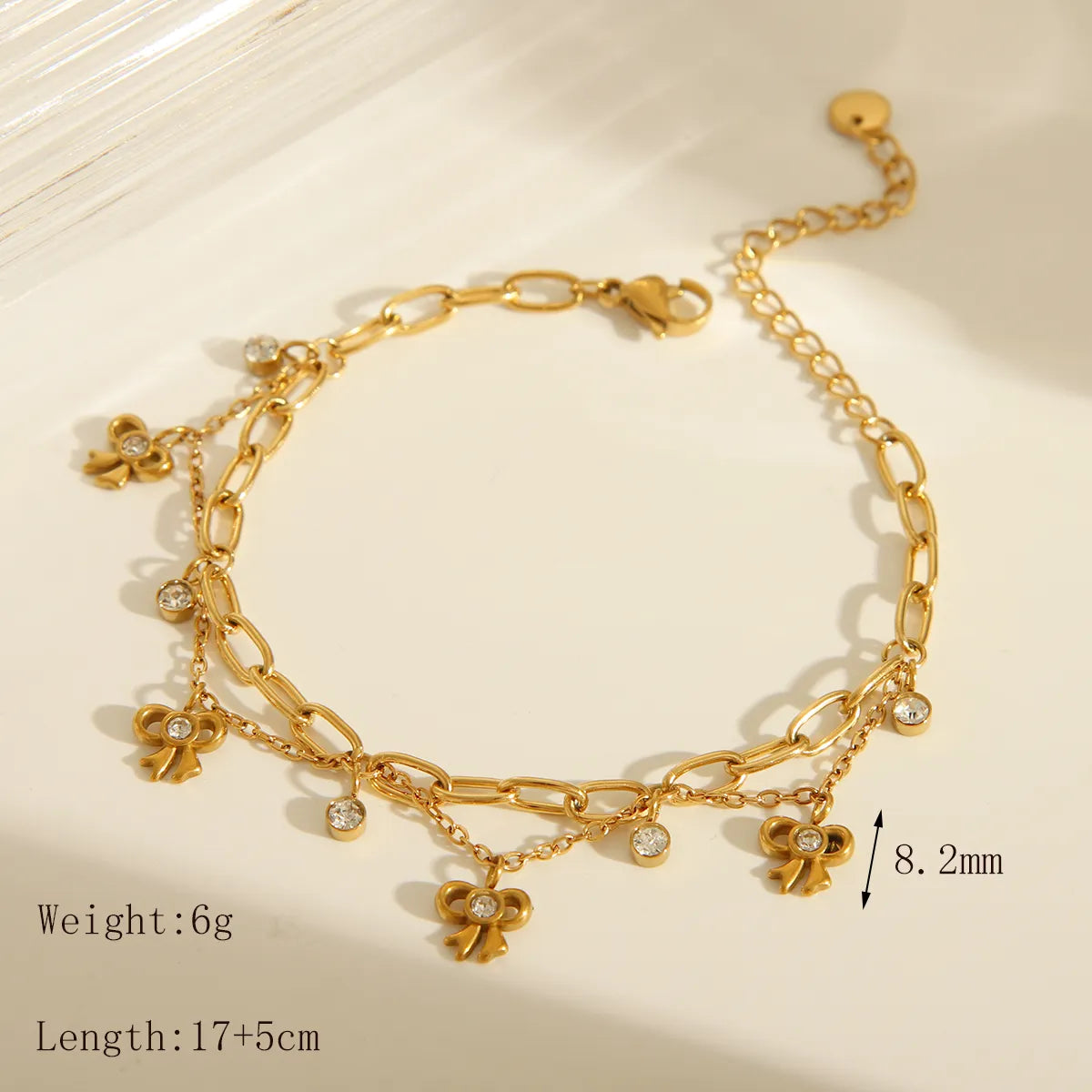 Beach Sweet Artistic Star Flower Butterfly 304 Stainless Steel 18K Gold Plated Zircon Bracelets In Bulk