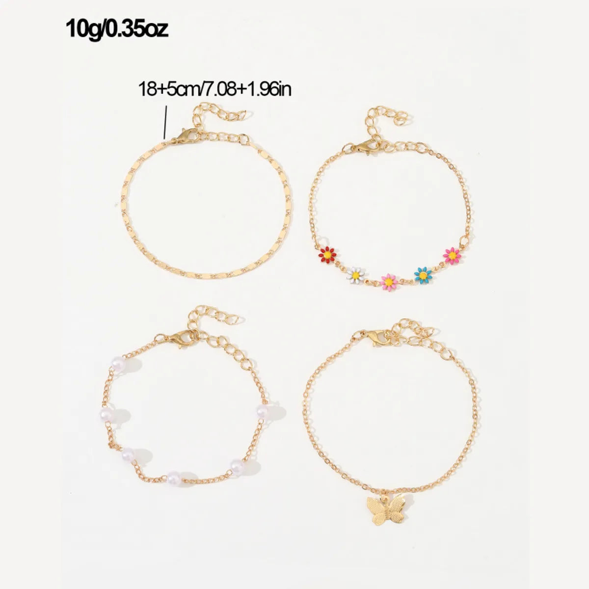 Beach Sweet Flower Butterfly Alloy Wholesale Anklet