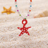 Beach Sweet Starfish Arylic Imitation Pearl Glass Wholesale Pendant Necklace