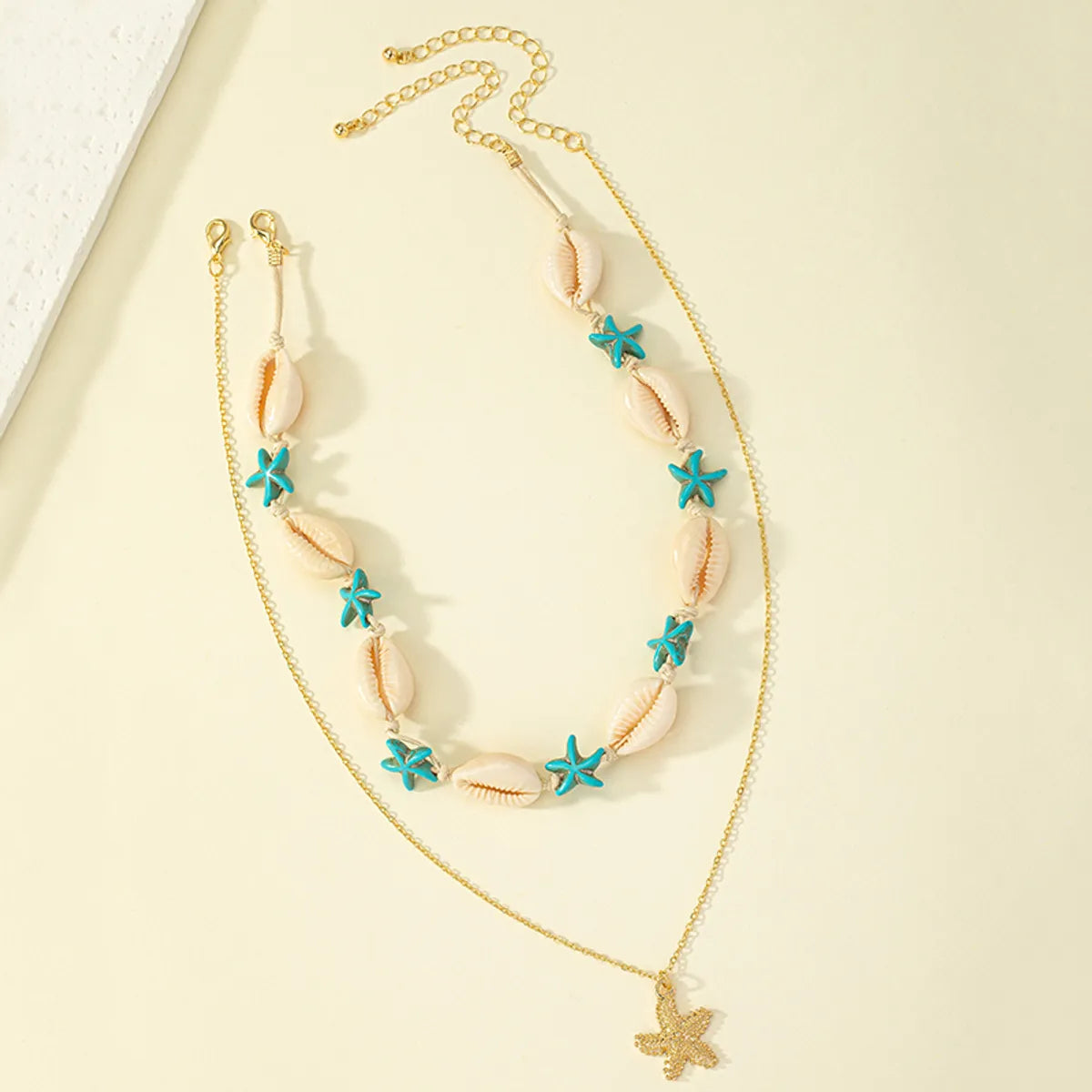 Beach Tropical Korean Style Tortoise Starfish Shell Alloy Plating Women's Pendant Necklace