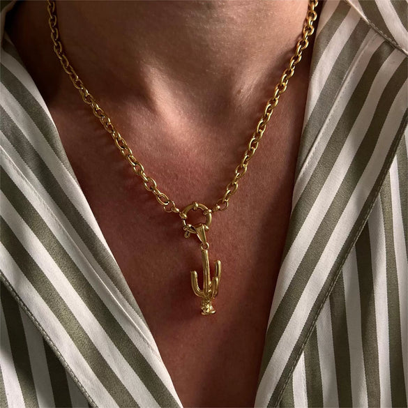 Beach Wind Shell Stainless Steel And Titanium Steel Necklace With Starfish For Women Electroplated