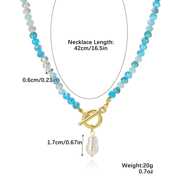 Bead Necklace Artificial Crystal Geometric Simple Light Luxury Electroplating Women's