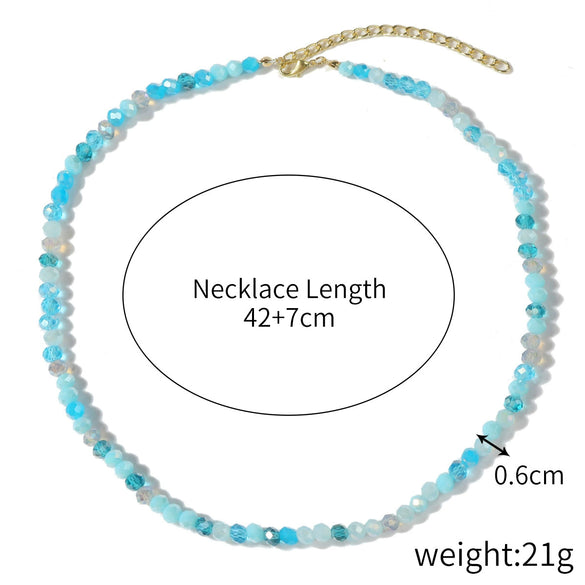 Bead Necklace Artificial Crystal Geometric Simple Light Luxury Electroplating Women's