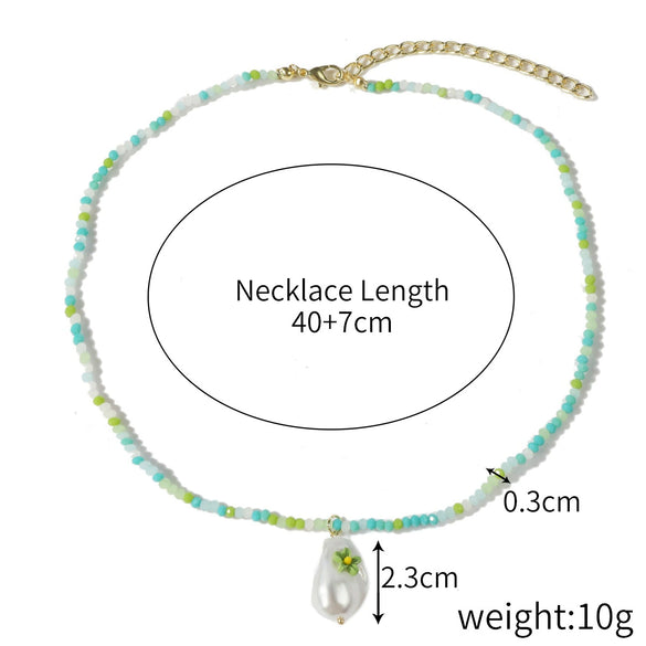Bead Necklace Artificial Crystal Geometric Simple Light Luxury Electroplating Women's